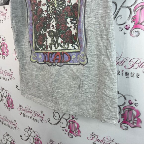 Grateful Dead shirt tee skulls floral flowers T-Shirt with Skeleton Graphic - Picture 3 of 9